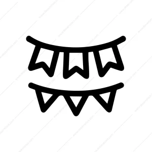 Line Simple Bunting Celebration Decorative Event Icon