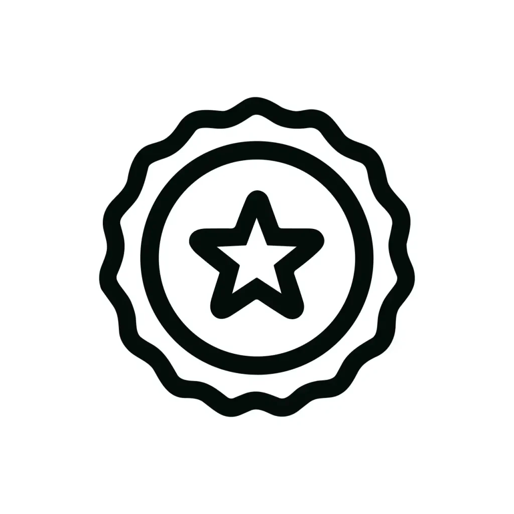 Simple Line Art Star Award Badge Achievement Quality Icon Design