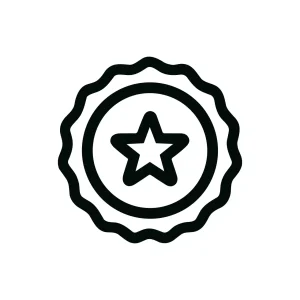 Simple Line Art Star Award Badge Achievement Quality Icon Design
