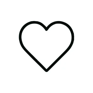 Simple Outline Heart Shape Symbol Black Icon