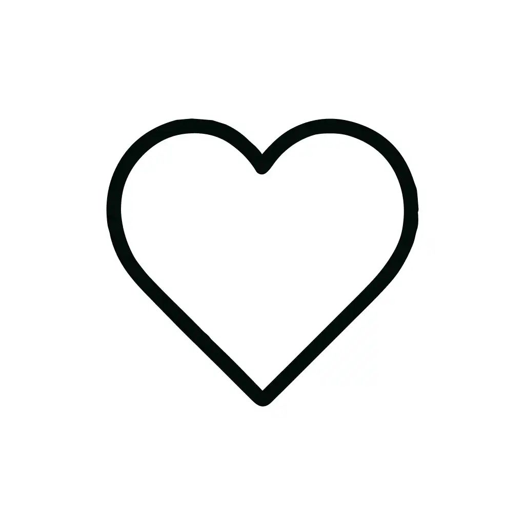 Simple Outline Heart Shape Symbol Black Icon