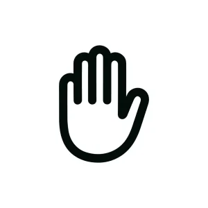 Simple Outline Hand Stop Gesture Symbol Icon