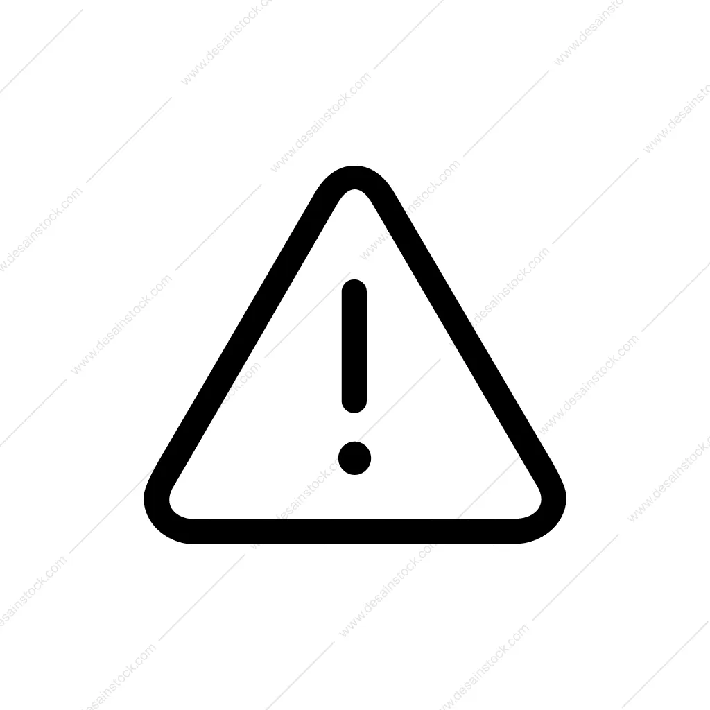 Rounded Line Style Exclamation Triangle Attention Mark Icon