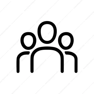 Outline Simple Three Person Group User Icon