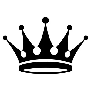Simple Silhouette Decorative Royal Crown Design Element