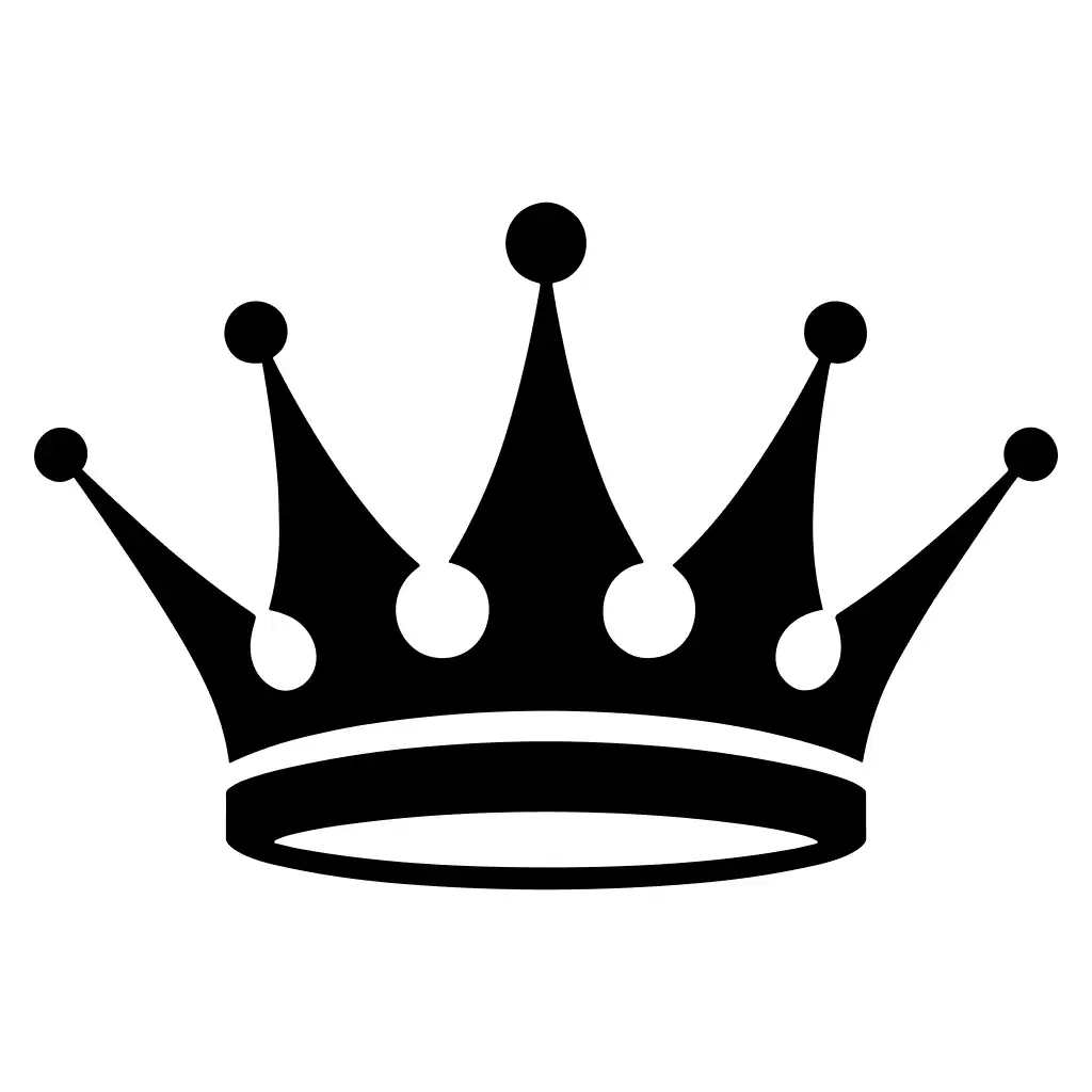 Simple Silhouette Decorative Royal Crown Design Element