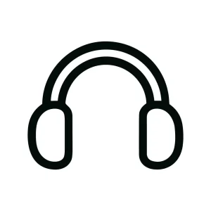 Simple Outline Double Line Headphone Listening Device Icon