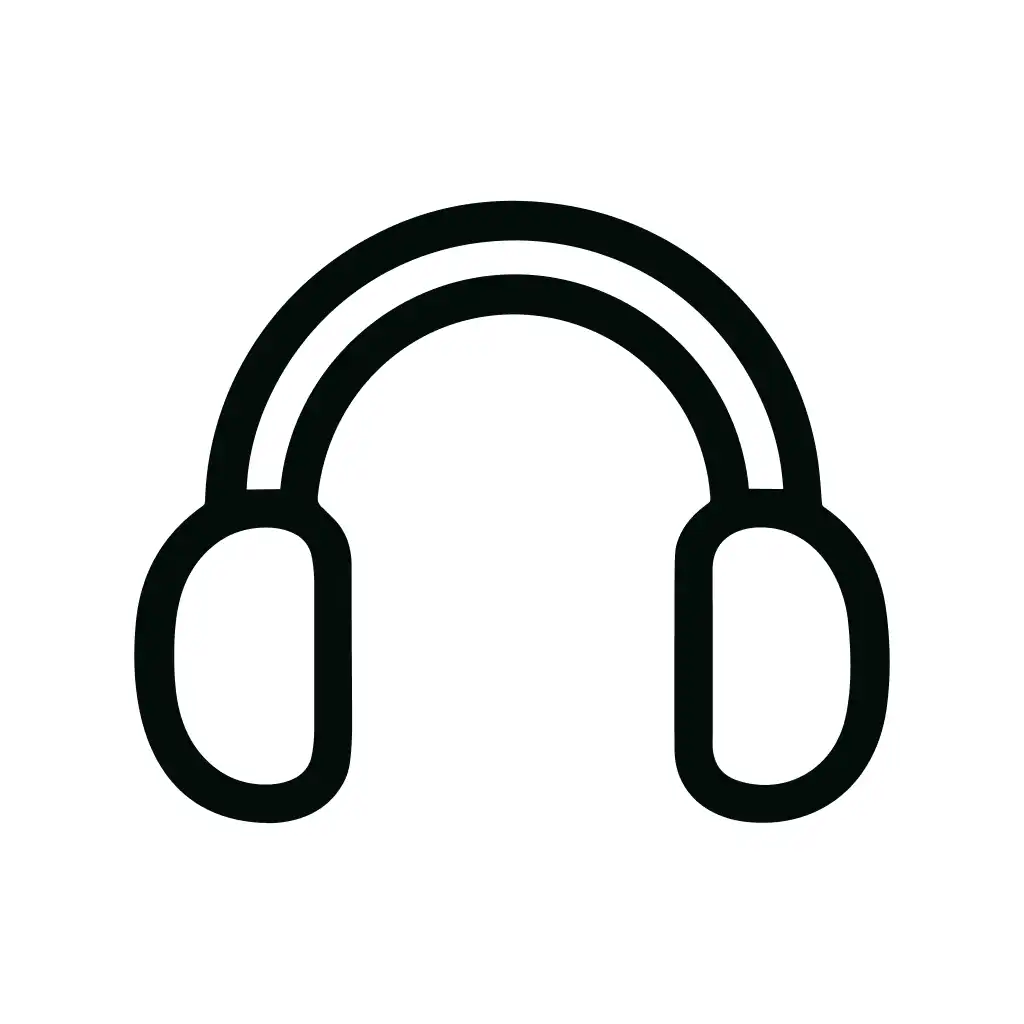 Simple Outline Double Line Headphone Listening Device Icon