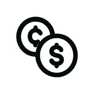 Simple Bold Line Coins Currency Exchange Outline Icon