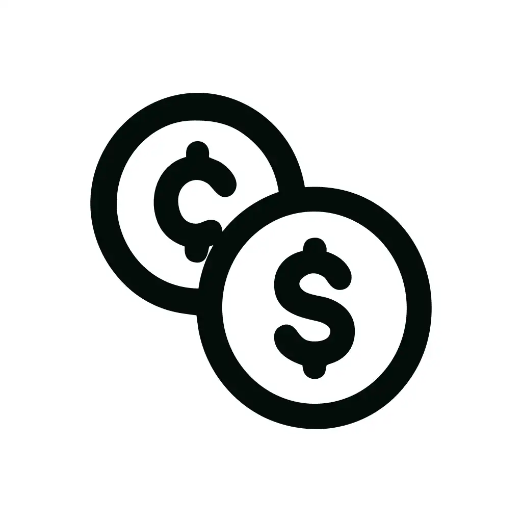 Simple Bold Line Coins Currency Exchange Outline Icon