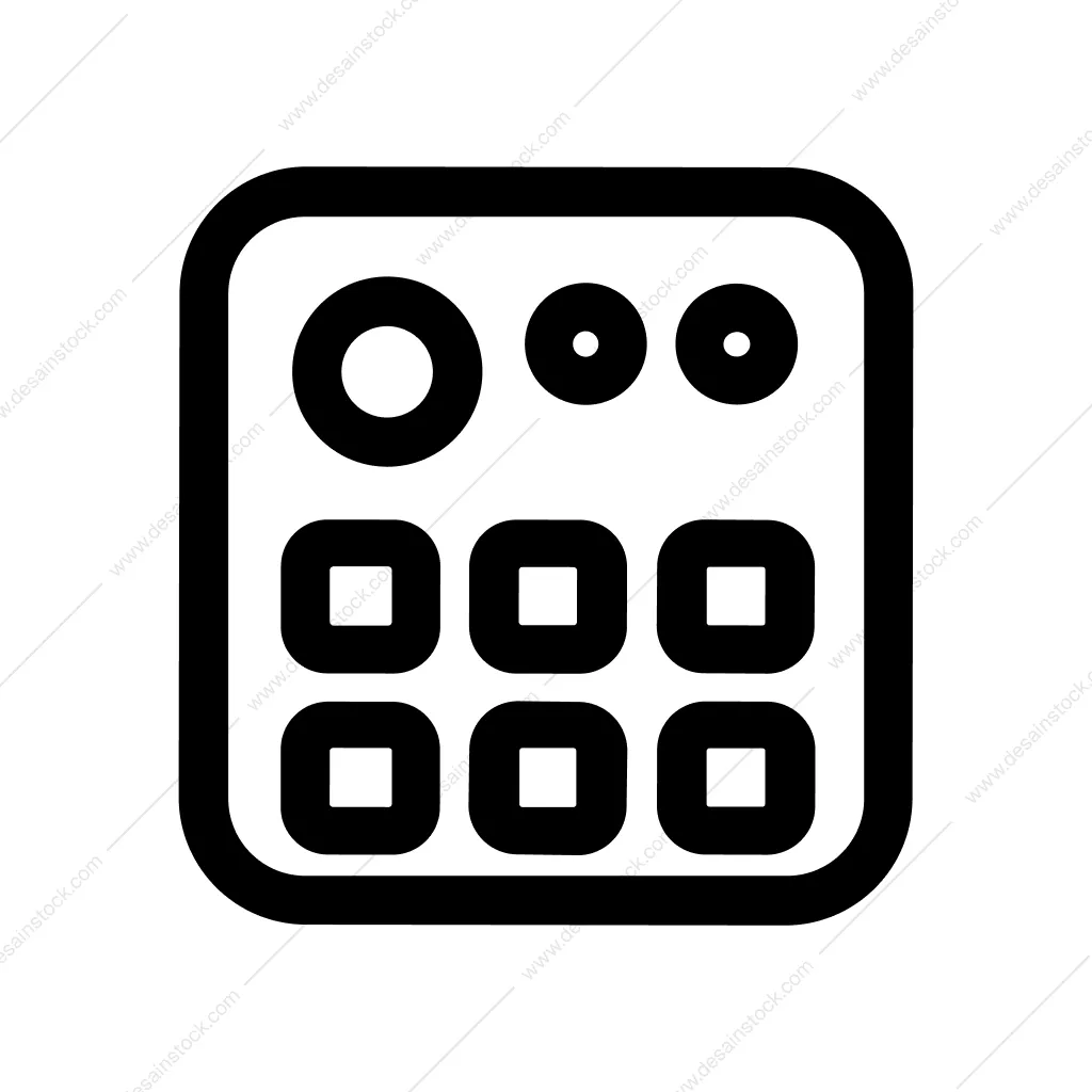 Outline Bold Drum Machine Instrument Sound Music Icon
