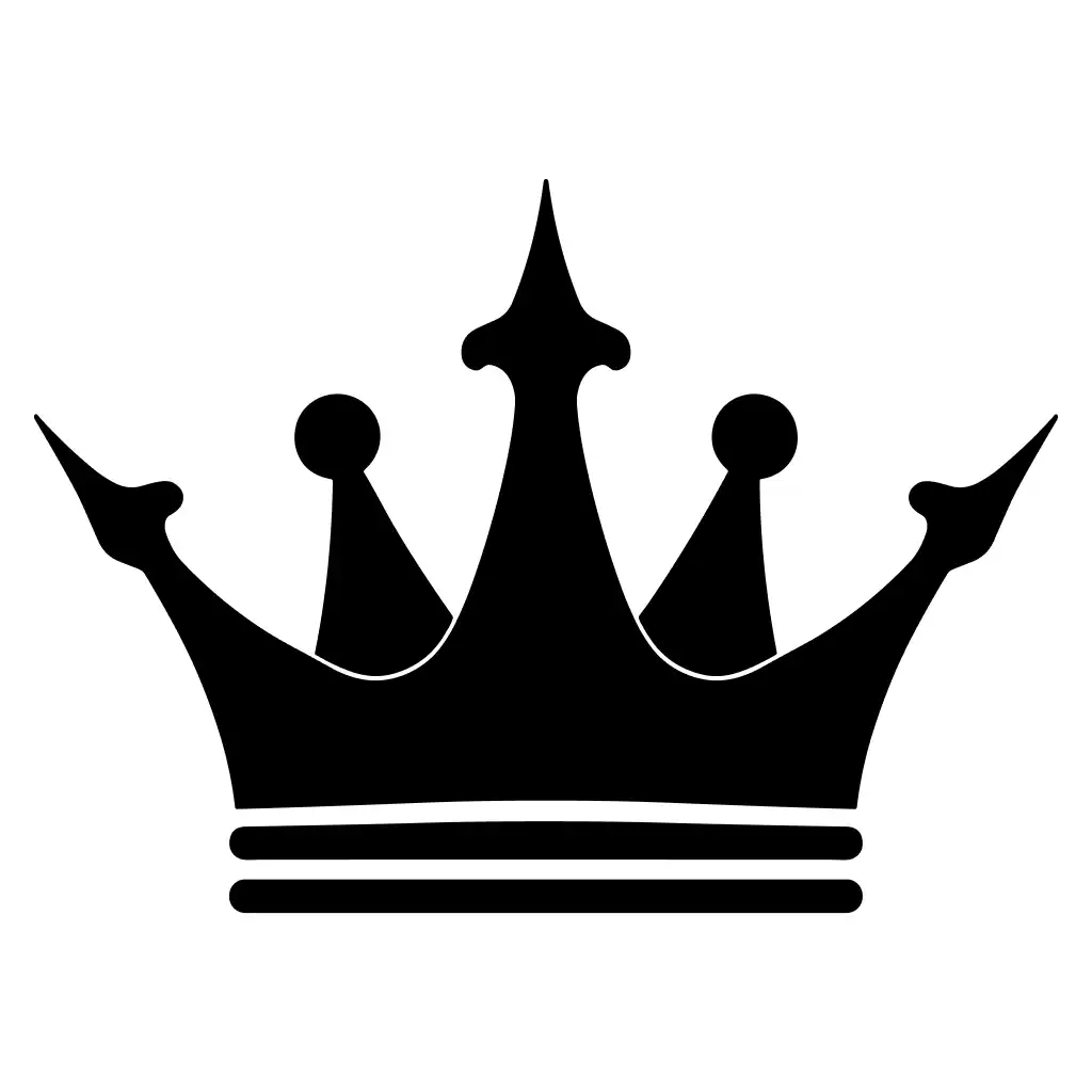Simple Silhouette Regal Crown Royalty Symbol Graphic Element