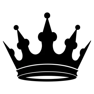 Silhouette Elegant Royal Crown Symbol Black Shape Icon