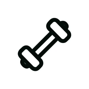 Minimalist Handdrawn Dumbbell Icon Gym Equipment Exercise Fitness Tool
