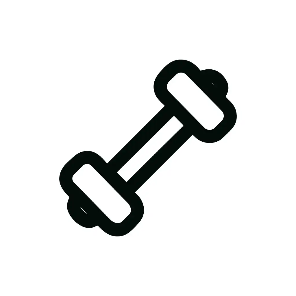 Minimalist Handdrawn Dumbbell Icon Gym Equipment Exercise Fitness Tool