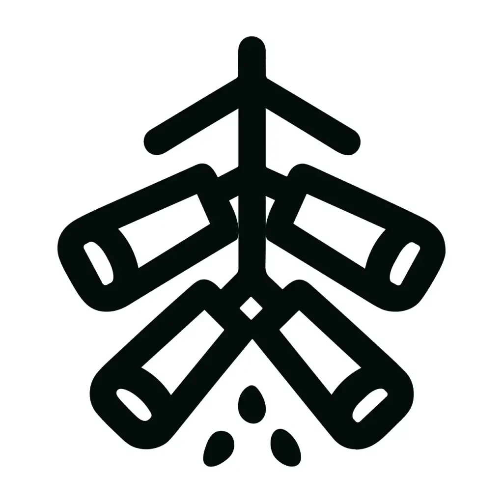 Simple Outline Firecracker String Line Art Celebration Symbol Icon