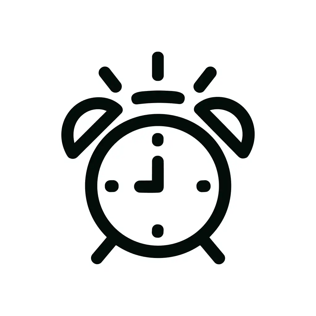 Outline Alarm Clock Time Reminder Minimalist Line Icon