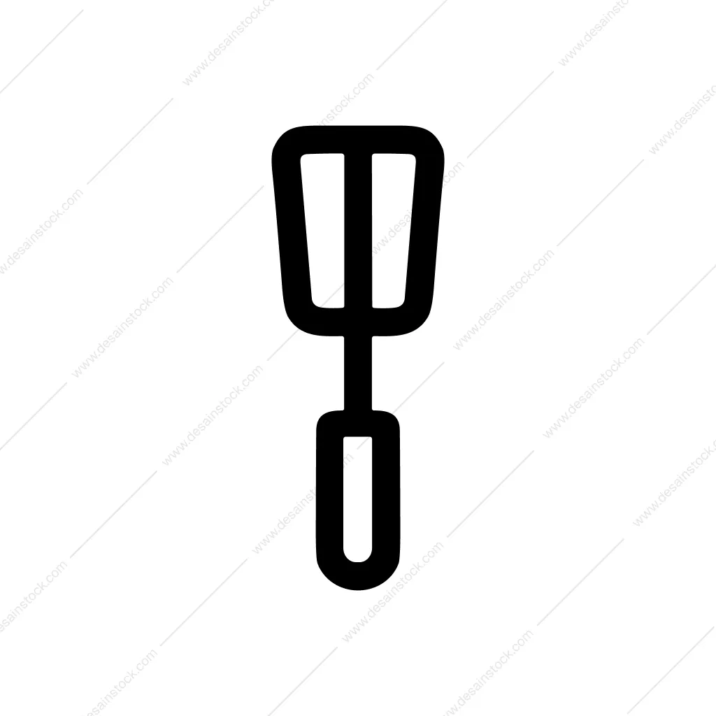 Simple Line Spatula Kitchenware Cooking Utensil Equipment Outline Icon