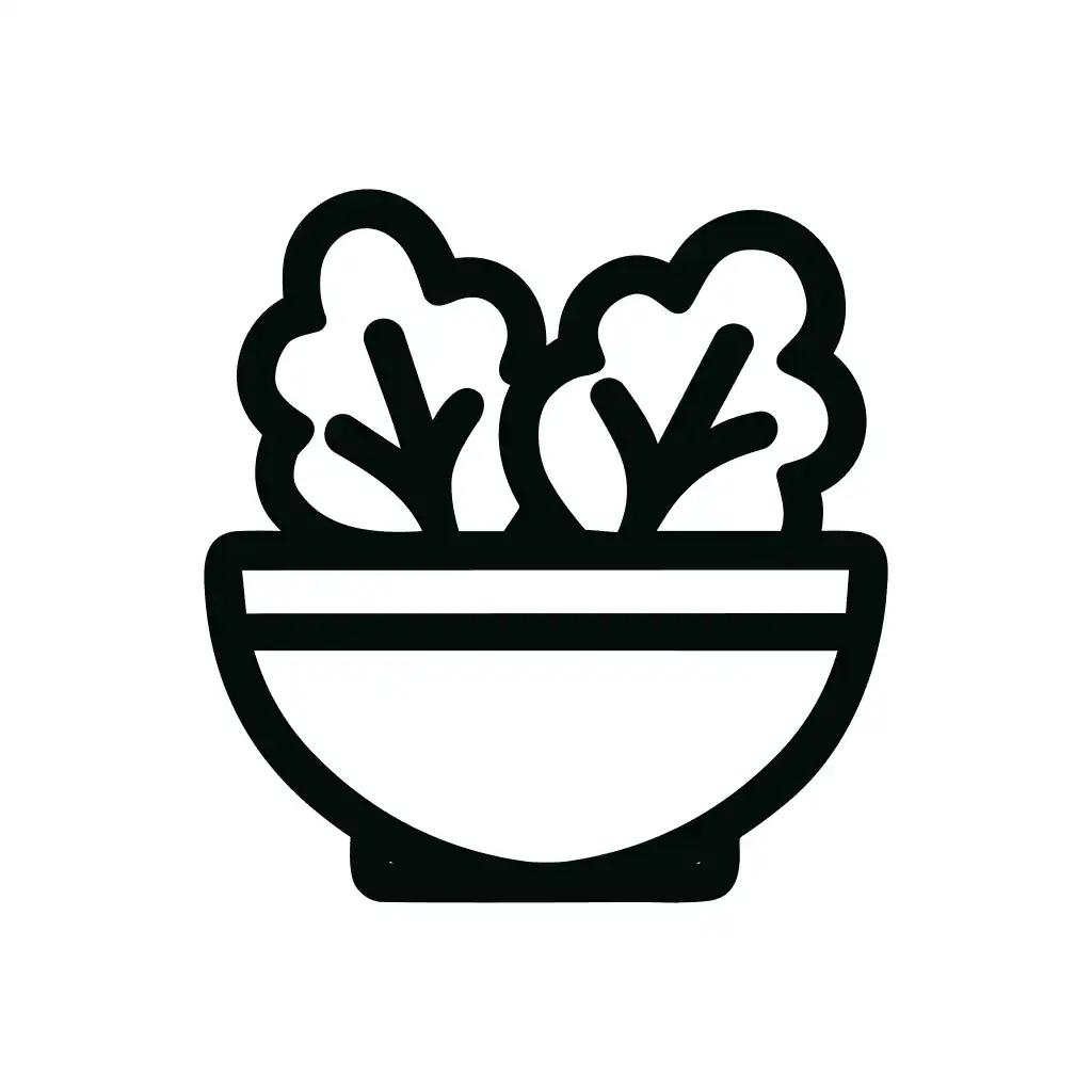 Simple Line Salad Bowl Fresh Nutrition Icon