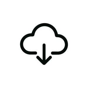 Minimalist Line Style Cloud Downloading Process Symbol Design Icon