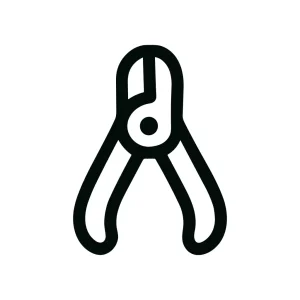 Simple Outline Nail Clipper Tool Minimalist Line Art Icon
