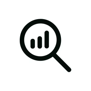 Outline Simple Graph Magnifier Analysis Tool Icon