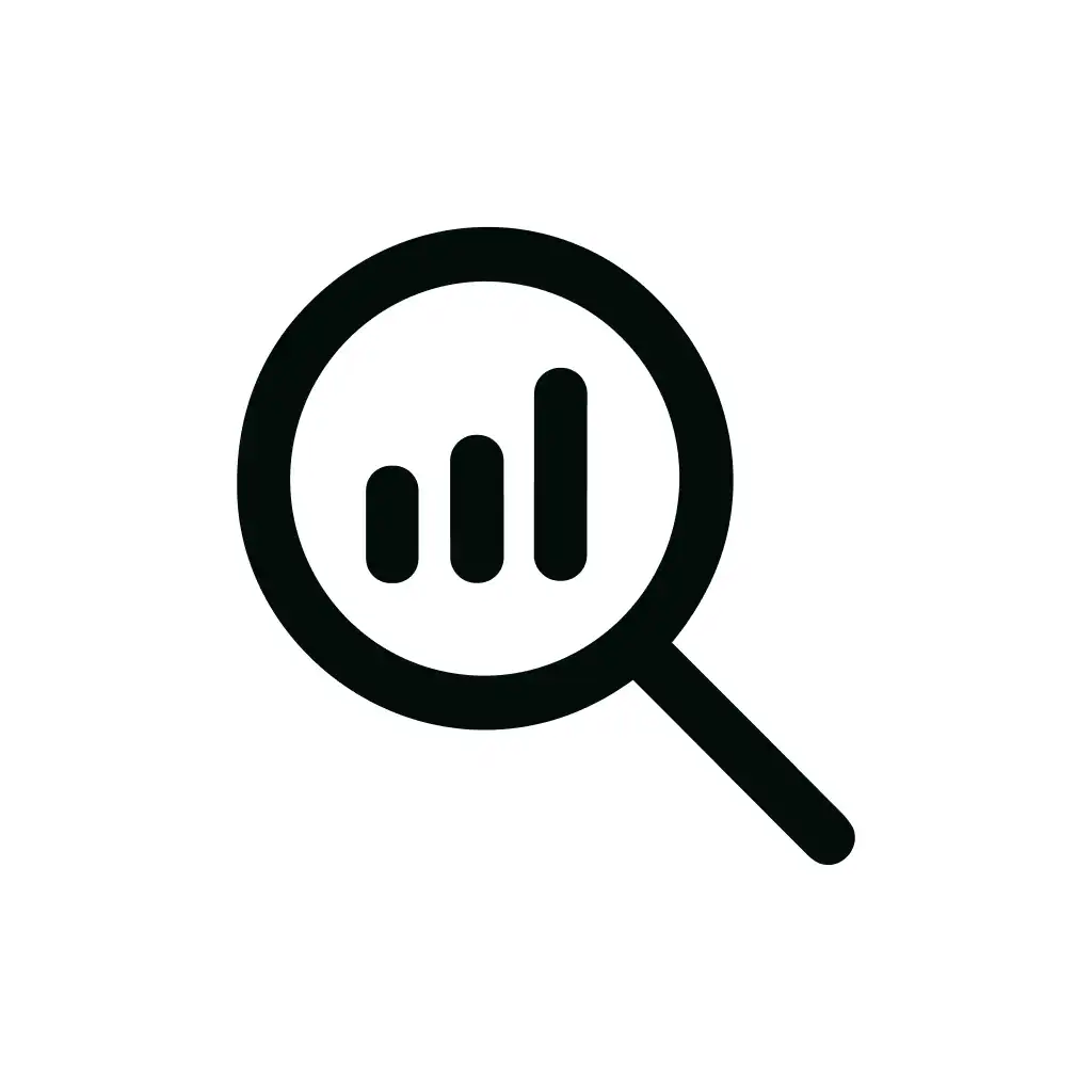 Outline Simple Graph Magnifier Analysis Tool Icon