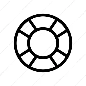Simple Line Lifebuoy Circle Rescue Safety Equipment Icon