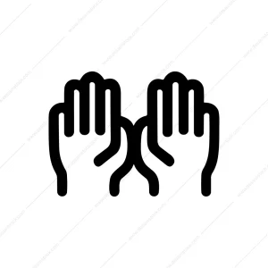 Outline Simple Hand Gesture Praying Worshiping Line Icon