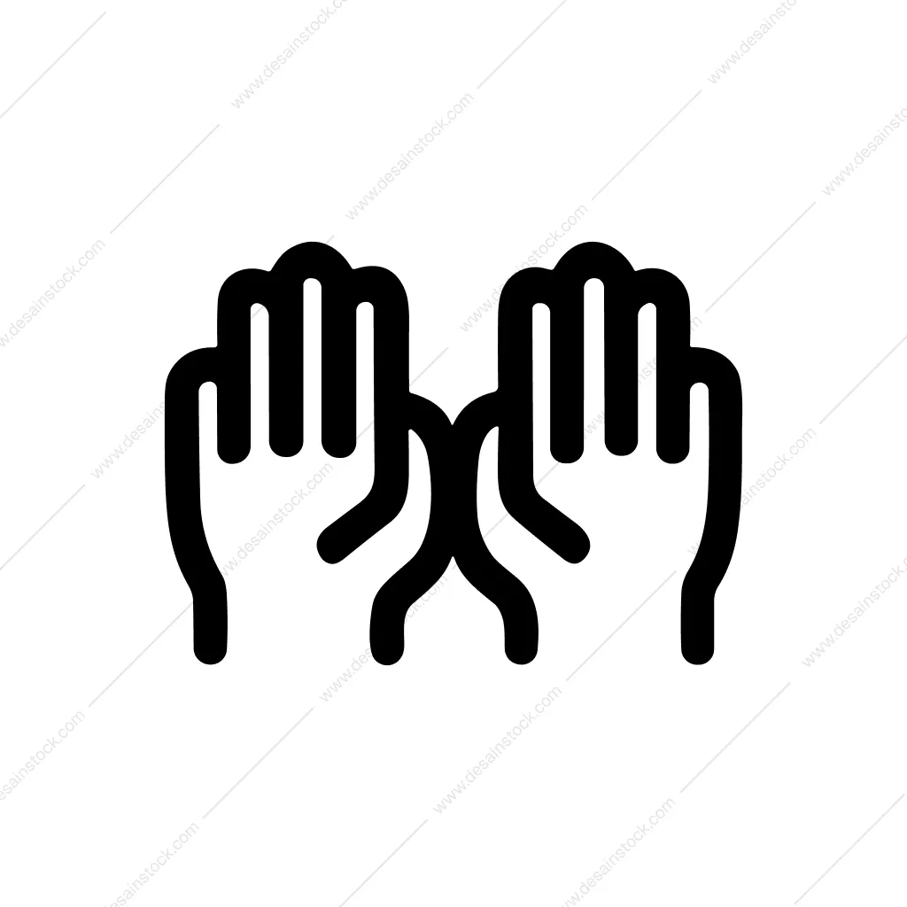 Outline Simple Hand Gesture Praying Worshiping Line Icon