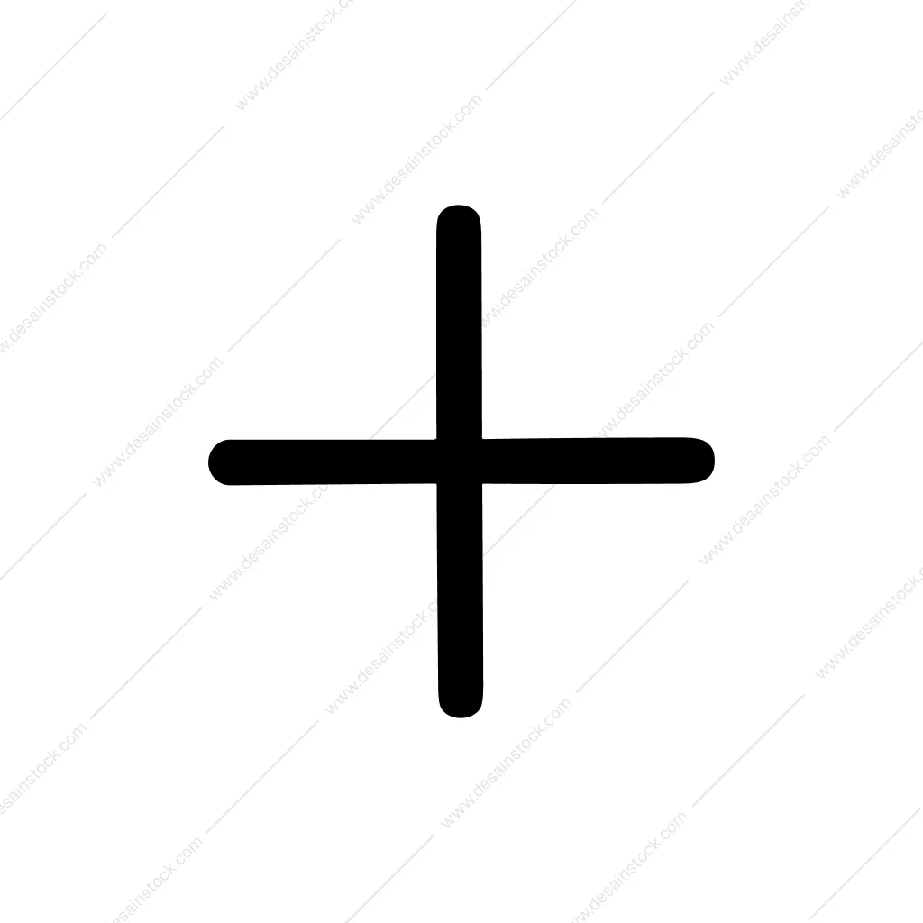 Simple Black Plus Sign Shape Graphic Element
