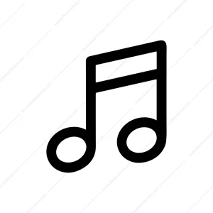 Simple Line Eighth Note Musical Symbol Icon