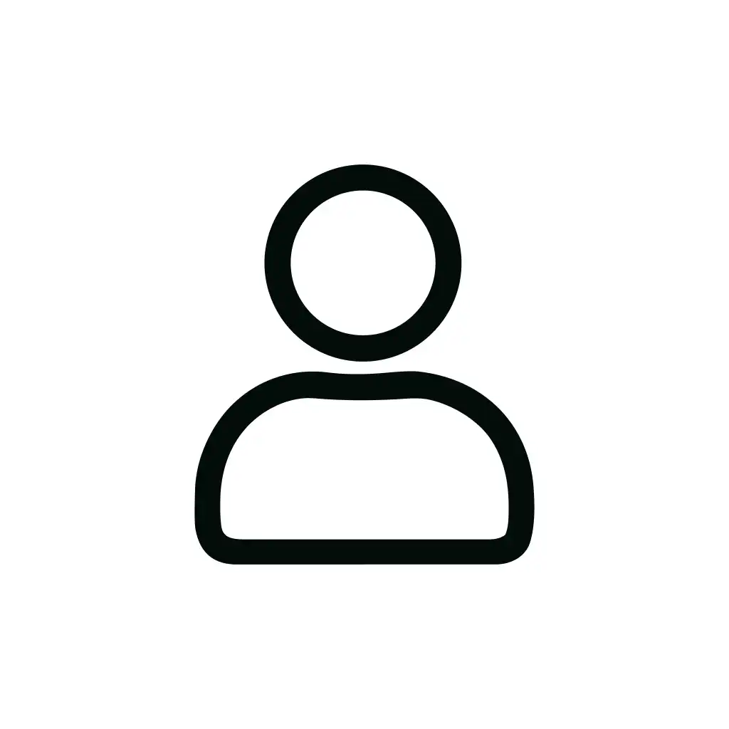 Minimal Outline Rounded Person User Profile Icon