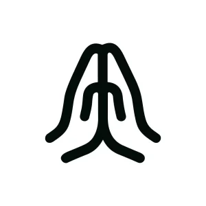 Outline Simple Handdrawn Pray Gesture Religion Line Icon
