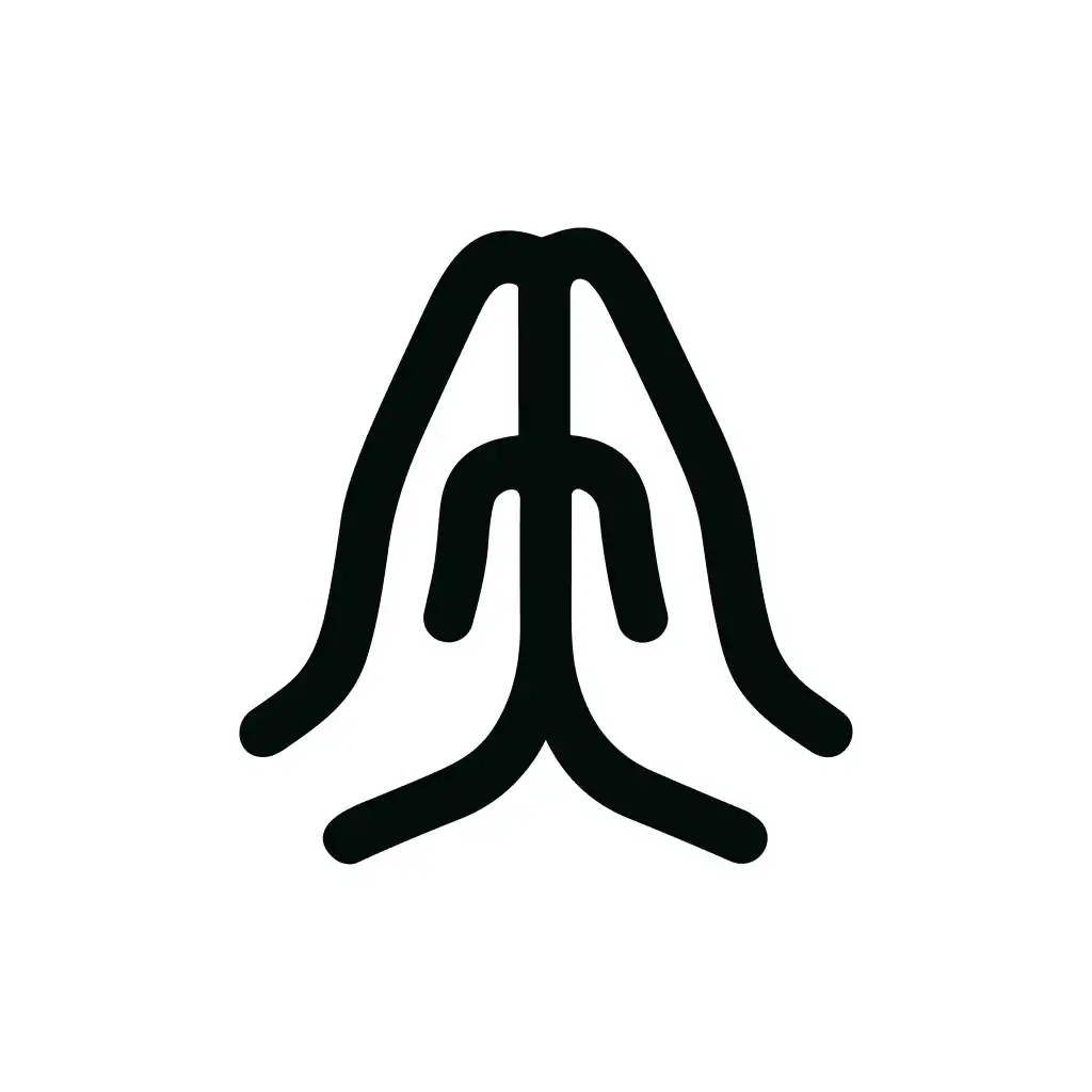 Outline Simple Handdrawn Pray Gesture Religion Line Icon