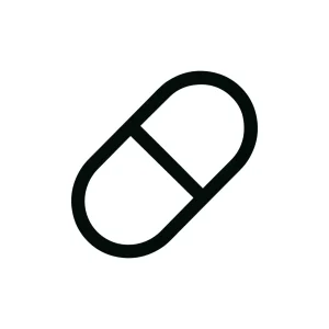 Simple Outline Pill Capsule Minimalist Black Line Medical Icon