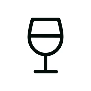 Simple Line Art Wine Glass Drinkware Beverage Icon