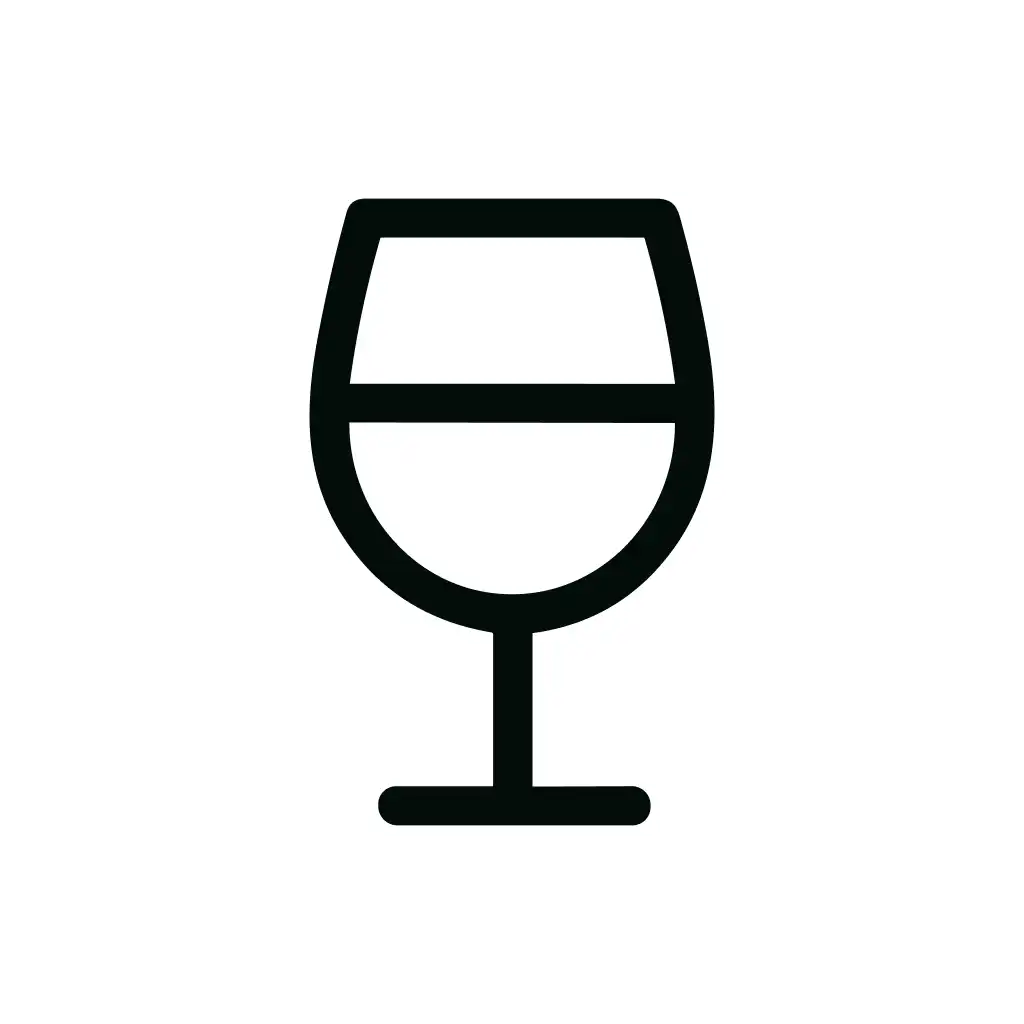 Simple Line Art Wine Glass Drinkware Beverage Icon