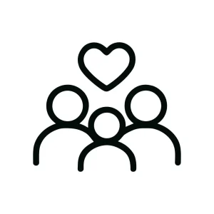 Simple Outline Family Love Icon Sign Symbol