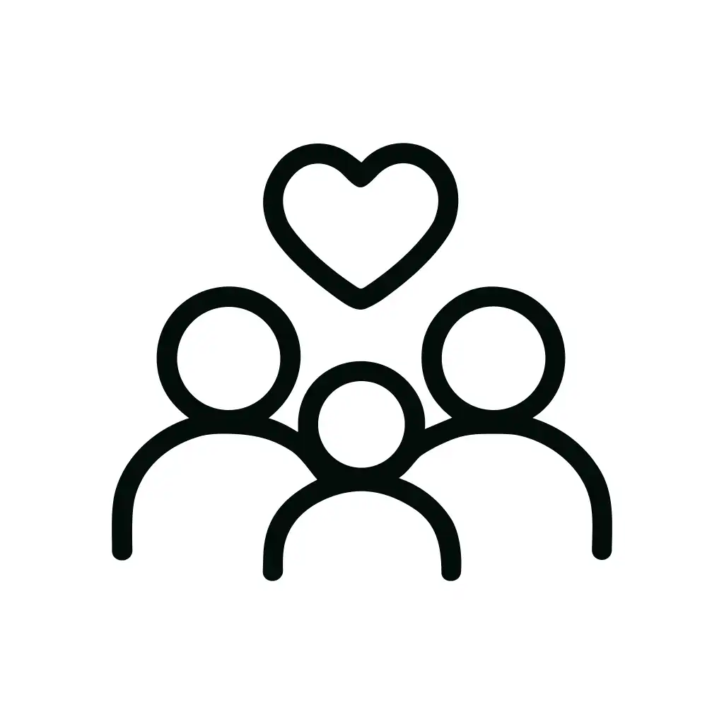 Simple Outline Family Love Icon Sign Symbol