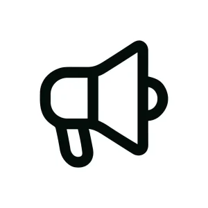 Outline Bold Megaphone Announcement Communication Marketing Icon Symbol
