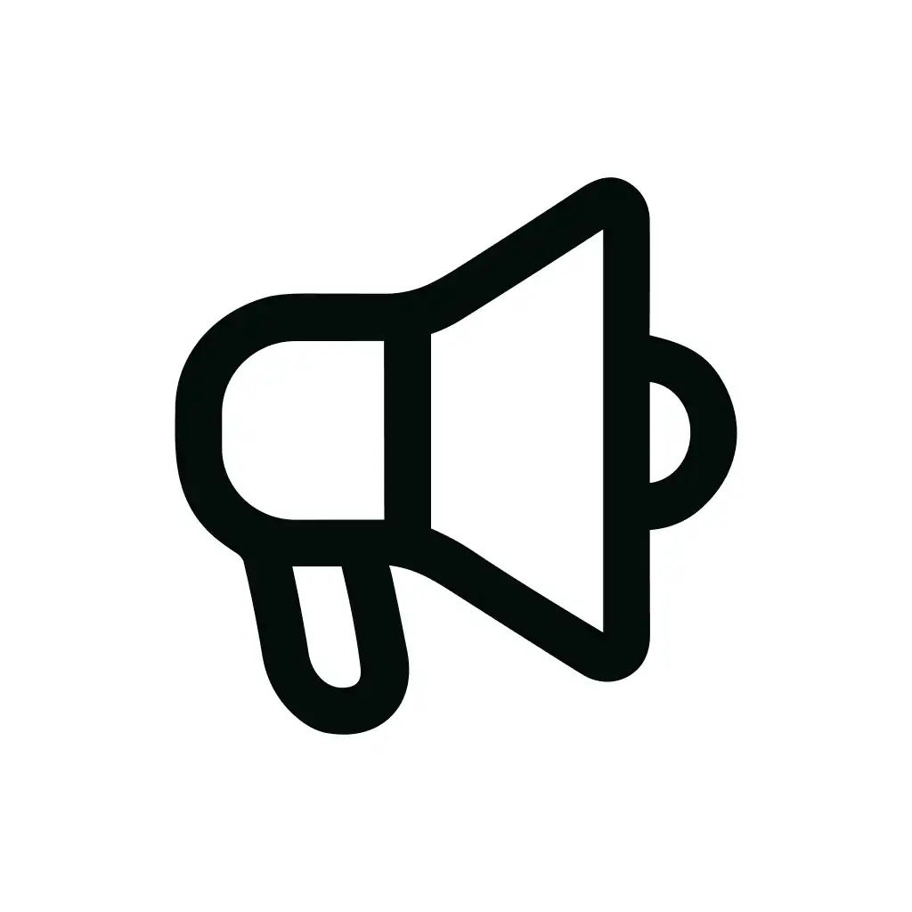 Outline Bold Megaphone Announcement Communication Marketing Icon Symbol