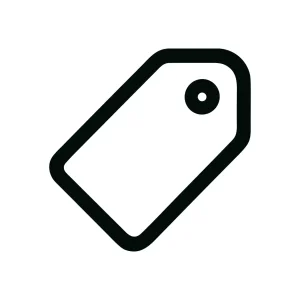 Minimalist Outline Discount Tag Shape Price Sale Icon