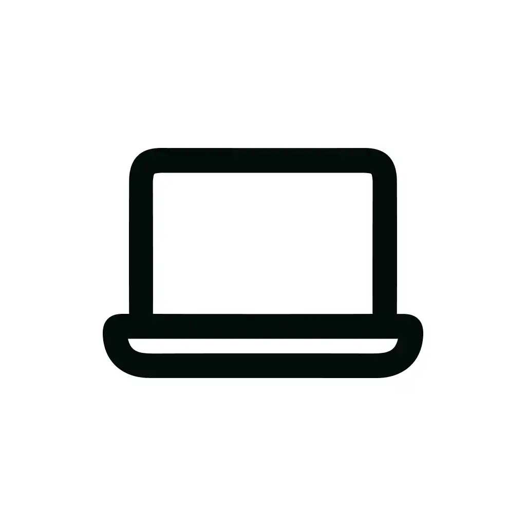 Simple Outline Laptop Display Screen Device Minimalist Modern Line Icon