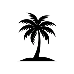 Simple Silhouette Palm Tree Tropical Island Shape