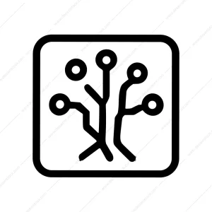 Simple Outline Circuit Board Connection Network Sign Symbol