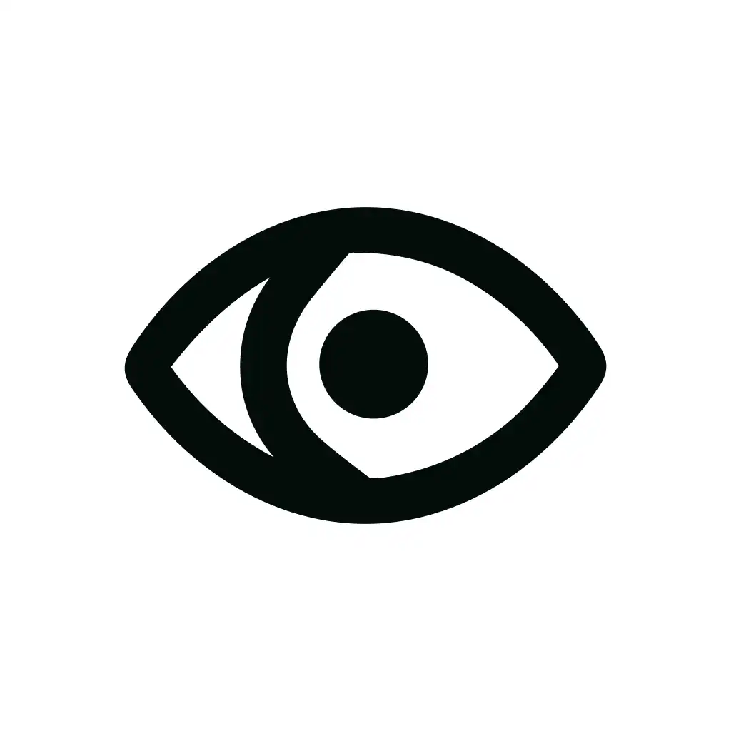 Simple Black Outline Eye Vision Symbol Icon