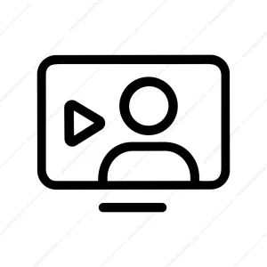 Outline Simple Computer Webinar Streaming Display Icon