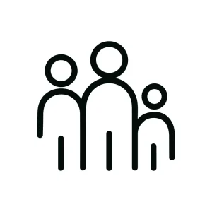Minimalist Outline Simple Family Group Symbol Icon