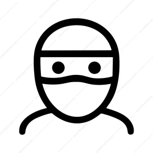Minimalist Outline Face Masked Burglar Crime Icon